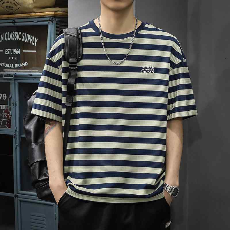 ストライプ 半袖 Tシャツ メンズ 大きいサイズ レイヤリング シャツ アメリカン 半袖 Tシャツ 夏 薄手