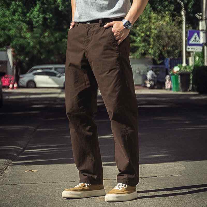 アメリカン レトロ メンズ 引っ切り無い レッグ 綿織物 心地よい ズボン下 赤銅色 春 秋 表現スタイル ゆったり 填まる 積貨委託貨物 ズボン下