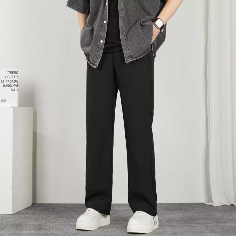 メンズ ファッション 服 男性用 オシャレ シンプル 大人 かっこいい 大きいサイズ ストリート 紳士服 ストレート アイロン不要 ビジネス スーツ パンツ スリム ミッド ウエスト 高級 ドレープ ゆったり 無地 しわ防止