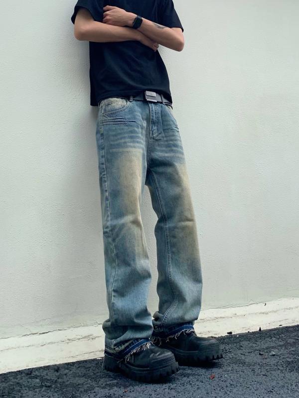 メンズ 流行り物 服 成人男性用 オシャレ 分かりやすい 成年者 かっこいい 気が大きい大きさ 表どおり 成人男性服 アメリカン レトロ 不都合 青色 デニム 夏 引っ切り無い ズボン下