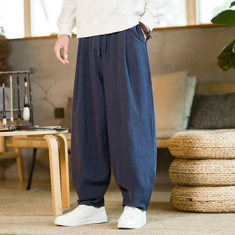 メンズ ファッション 服 男性用 オシャレ シンプル 大人 かっこいい 大きいサイズ ストリート 紳士服 夏 リネン カジュアル パンツ ワイド レッグ 綿 太極拳 漢服