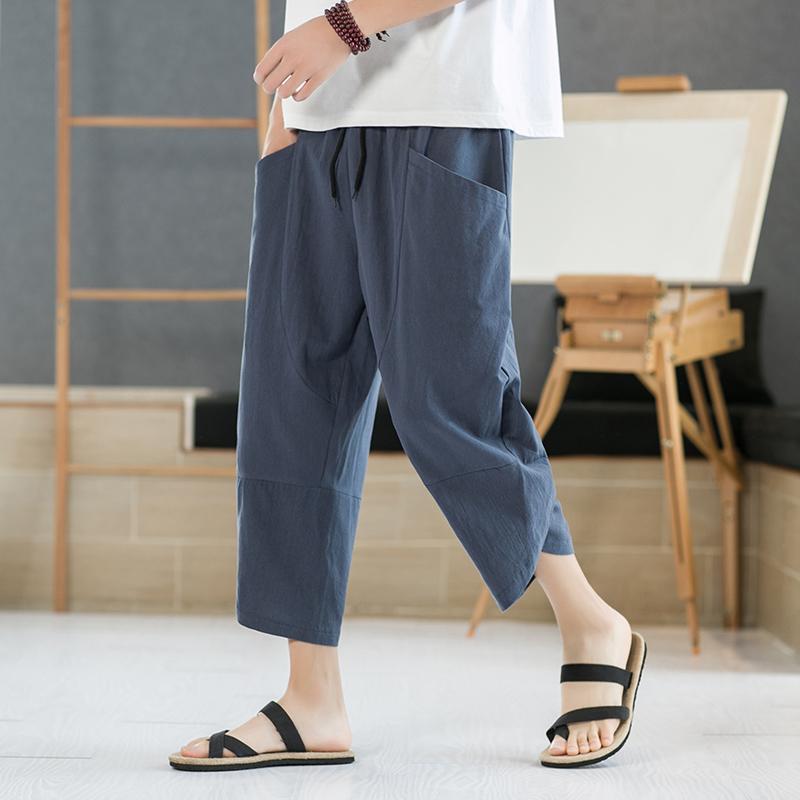 メンズ ファッション 服 男性用 オシャレ シンプル 大人 かっこいい 大きいサイズ ストリート 紳士服 夏 クロップド パンツ チャイナ 無地 薄手 七分丈 ビーチ パンツ ゆったり 八分丈 4,721円