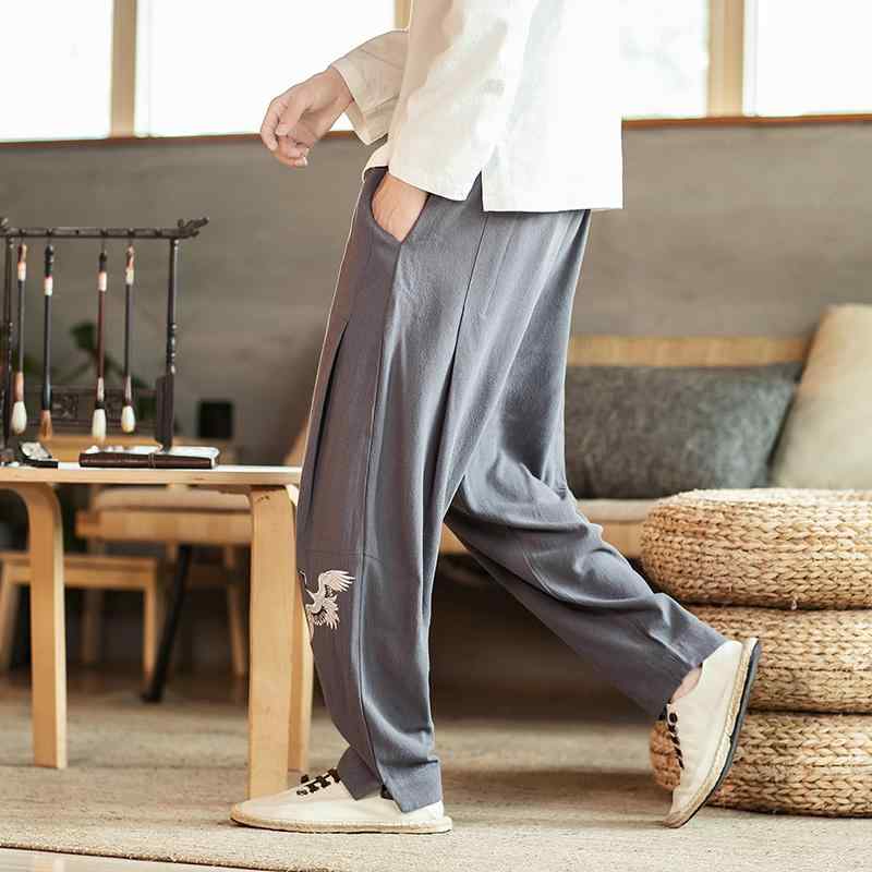メンズ 流行り物 服 成人男性用 オシャレ 分かりやすい 成年者 かっこいい 馬鹿でかい大きさ 表どおり 成人男性服 ズボン下 夏 リネン 綿織物リネン 引っ切り無い 心地好い