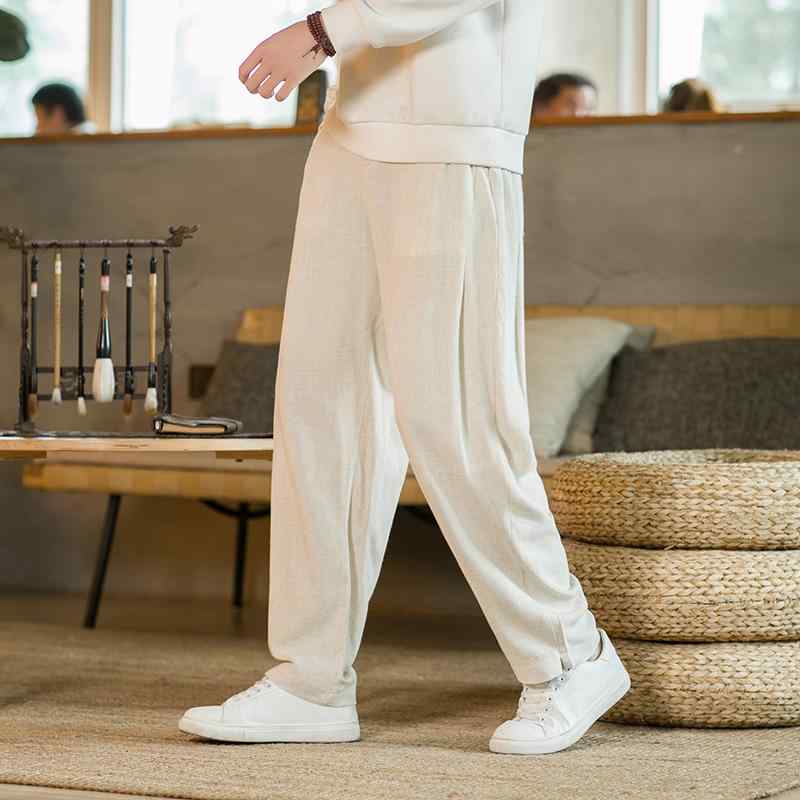 メンズ 流行り物 服 成人男性用 オシャレ 分かりやすい 成年者 かっこいい 大層らしい大きさ 表どおり 成人男性服 リネン 夏時 心地よい ズボン下 ゆったり ドレープ 伸縮性 伸ばすこと ストレッチレッチ ズボン下 好いたらしい 通気性 綿 ロング
