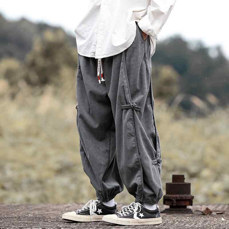 メンズ ファッション 服 男性用 オシャレ シンプル 大人 かっこいい 大きいサイズ ストリート 紳士服 春秋 コーデュロイ パンツ ゆったり レトロ ディスク バック ルレッグ カジュアル パンツ