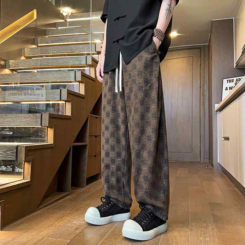 メンズ ファッション 服 男性用 オシャレ シンプル 大人 かっこいい 大きいサイズ ストリート 紳士服 チェック柄 パンツ 秋 ディスク バックル カジュアル
