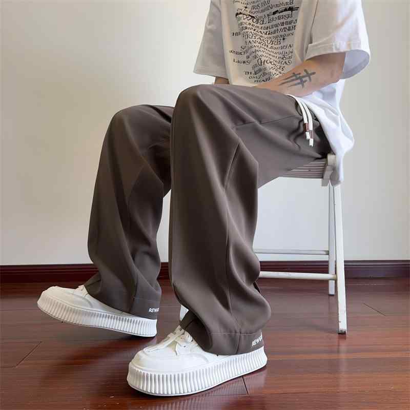 メンズ ファッション 服 男性用 オシャレ シンプル 大人 かっこいい 大きいサイズ ストリート 紳士服 冷感 ドレープ パンツ 秋 ヘビー ファッション カジュアル レトロ ストレート レッグ ワイド