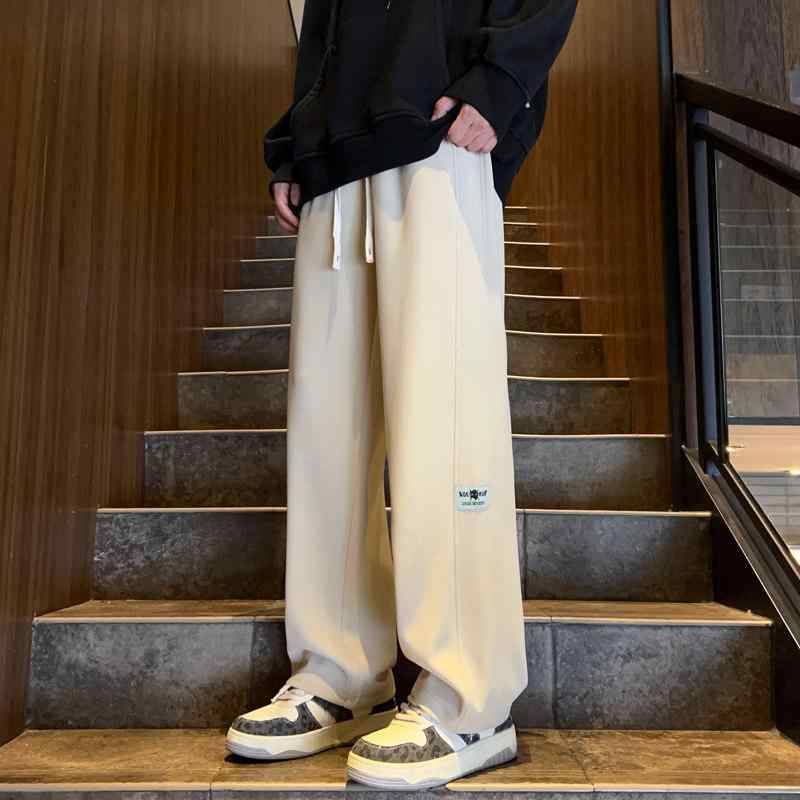 メンズ ファッション 服 男性用 オシャレ シンプル 大人 かっこいい 大きいサイズ ストリート 紳士服 パンツ 春秋 アメリカン ヘビーウェイト スウェット パンツ ストレート レッグ スーツ ドレープ ワイド