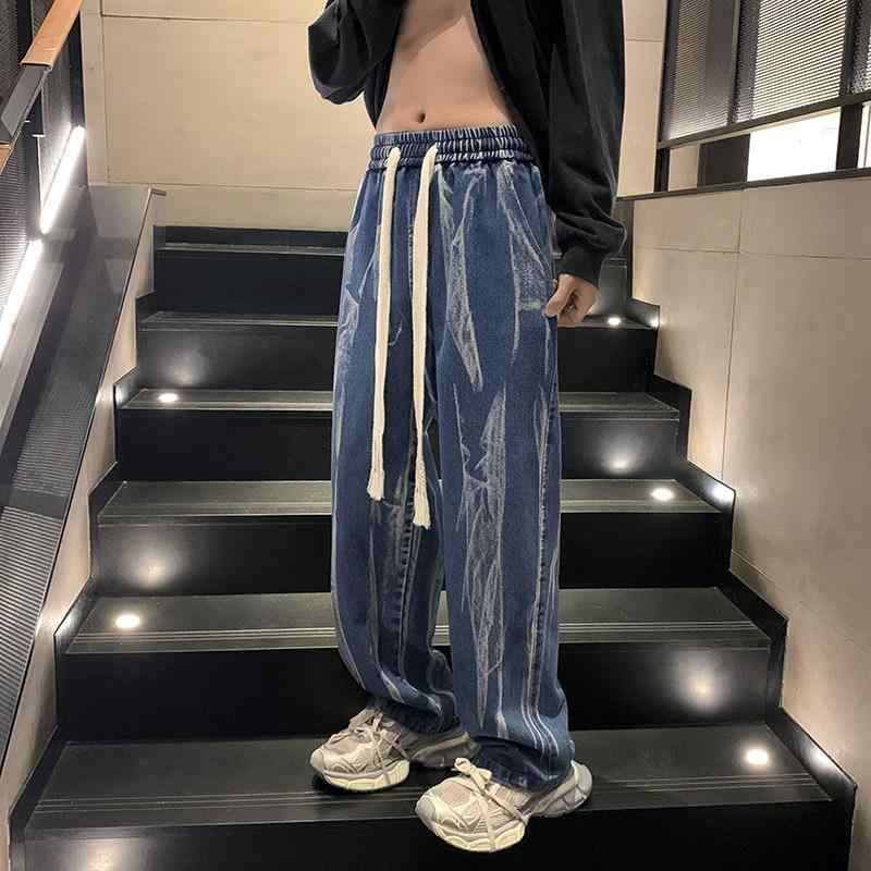 メンズ ファッション 服 男性用 オシャレ シンプル 大人 かっこいい 大きいサイズ ストリート 紳士服 アメリカン レトロ ジーンズ 夏 カジュアル ワイド パンツ 快適 ストレート