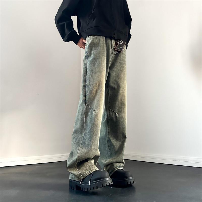 メンズ ファッション 服 男性用 オシャレ シンプル 大人 かっこいい 大きいサイズ ストリート 紳士服 アメリカン ストリート ジーンズ 夏 ストレート パンツ ドレープ ワイド レッグ