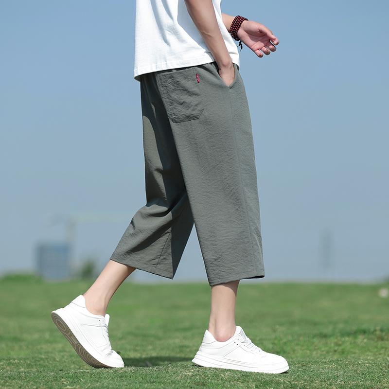 メンズ ファッション 服 男性用 オシャレ シンプル 大人 かっこいい 大きいサイズ ストリート 紳士服 クロップド パンツ 夏 薄手 冷感 パンツ 綿 リネン カジュアル