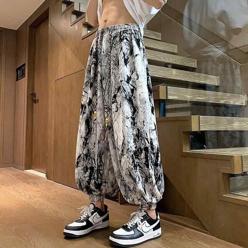 メンズ ファッション 服 男性用 オシャレ シンプル 大人 かっこいい 大きいサイズ ストリート 紳士服 冷感 パンツ 夏 薄墨 ゆったり キャロット