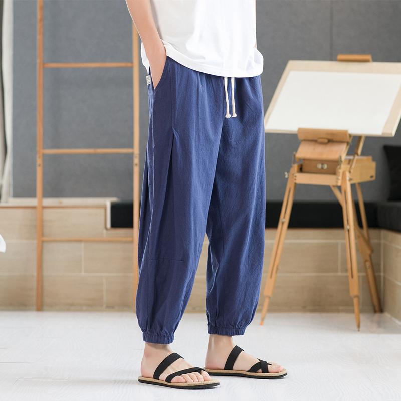 メンズ ファッション 服 男性用 オシャレ シンプル 大人 かっこいい 大きいサイズ ストリート 紳士服 リネン パンツ 夏 冷感 ストレート 九分丈 ズボン スウェット パンツ コットンリネン カジュアル