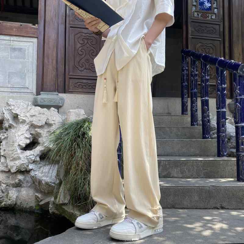 メンズ ファッション 服 男性用 オシャレ シンプル 大人 かっこいい 大きいサイズ ストリート 紳士服 パンツ 夏 薄手 ワイド レッグ カジュアル