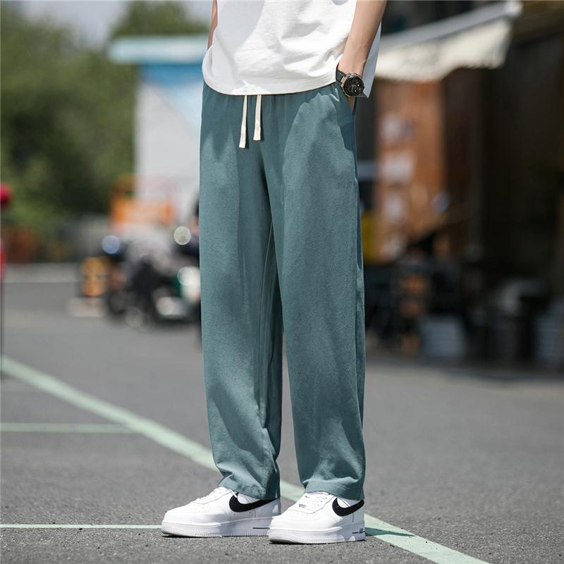 メンズ ファッション 服 男性用 オシャレ シンプル 大人 かっこいい 大きいサイズ ストリート 紳士服 夏 綿麻 ズボン リネン ゆったり ジャケット ストレート カジュアル パンツ