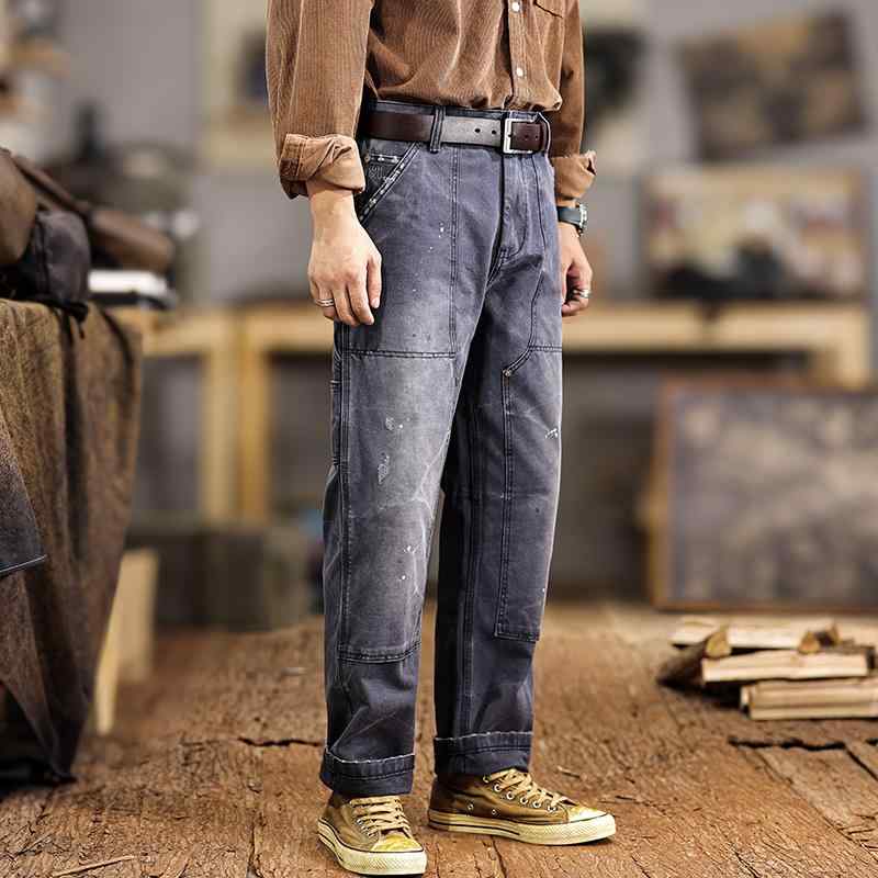 メンズ ファッション 服 男性用 オシャレ シンプル 大人 かっこいい 大きいサイズ ストリート 紳士服 アメリカン ストリート レトロ ウォッシュ カジュアル パンツ ヘビー ストレート 7,657円