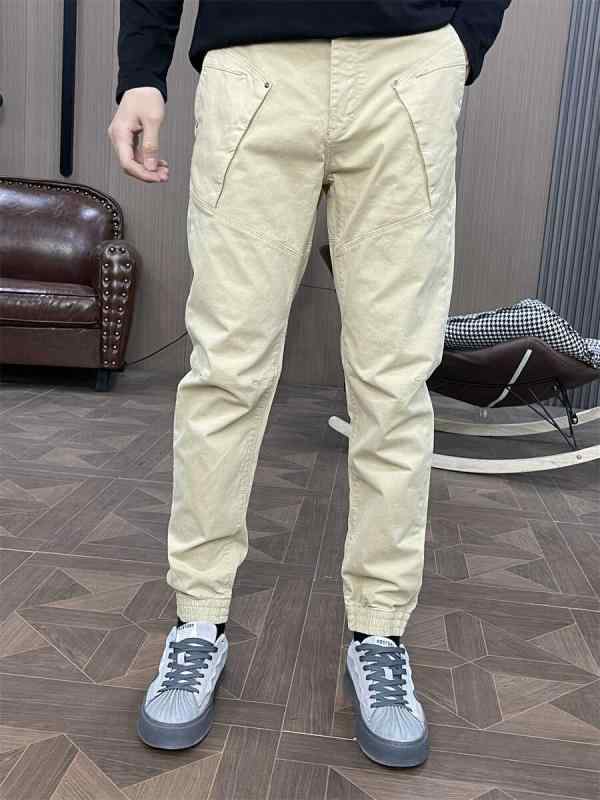 メンズ 流行り物 服 成人男性用 オシャレ 分かりやすい 成年者 かっこいい 気が大きい大きさ 表どおり 成人男性服 立体 綿織物 ミリタリー緑であること レッグ ロッキング か細い填まる 春 心地よい ズボン下 韓国表現スタイル