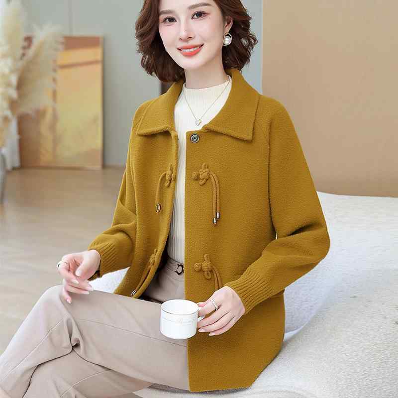 春 コーデ レディース ファッション オシャレ カワイイ シンプル きれいめ ナチュラル 上品カジュアル 婦人服 ニット カーディガン シンプル ボタン付き ウール コート 長袖 トップス