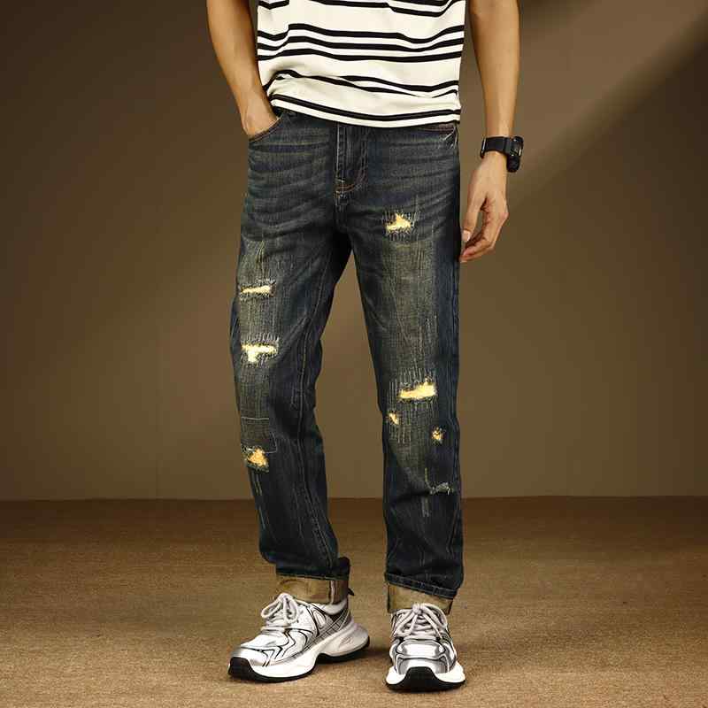 メンズ 流行り物 服 成人男性用 オシャレ 分かりやすい 成年者 かっこいい 馬鹿でかい大きさ 表どおり 成人男性服 夏 アメリカン 流行り物 デニム 引っ切り無い レトロ ウォッシュド ベガー とり捨てる ズボン下