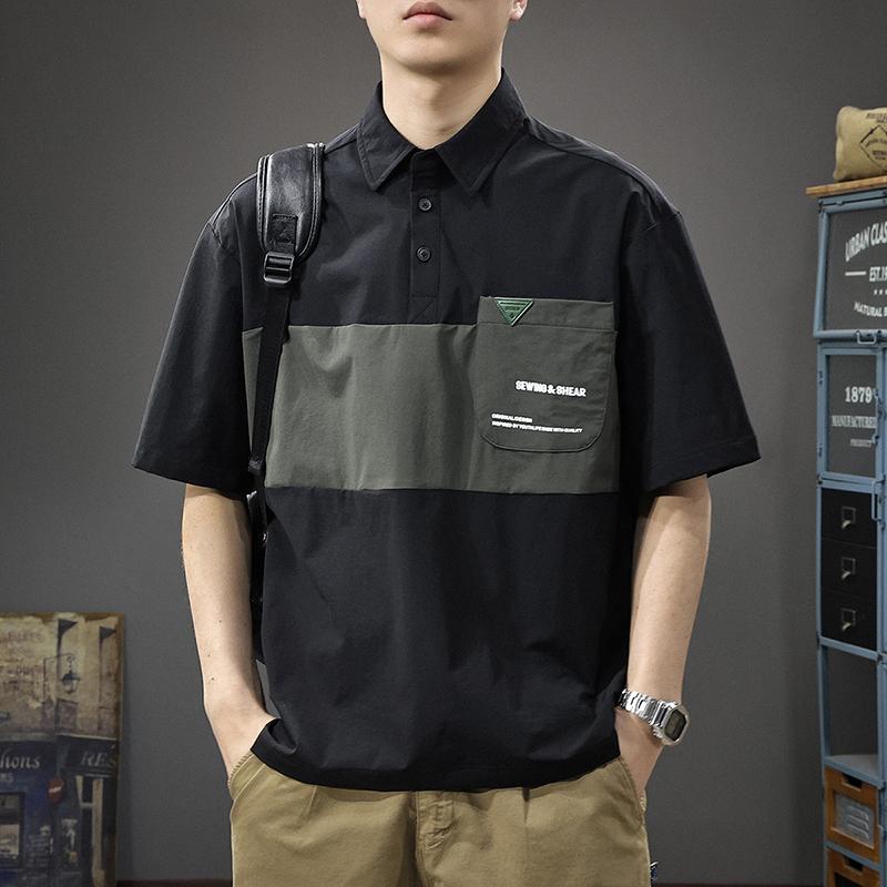 メンズ ファッション 服 男性用 オシャレ シンプル 大人 かっこいい ストリート 夏 半袖 Tシャツ ゆったり ポロ