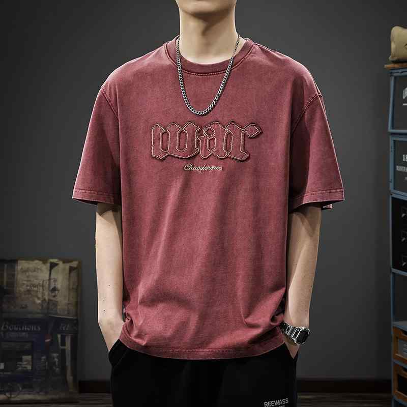 メンズ ファッション 服 男性用 オシャレ シンプル 大人 かっこいい ストリート 夏 アメリカン レトロ 半袖 Tシャツ プリント 薄手