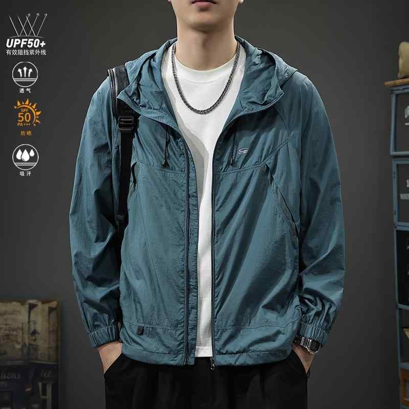 メンズ 流行り物 服 成人男性用 オシャレ 分かりやすい 成年者 かっこいい 表どおり  夏 薄っぺら 運動競技 速乾 日焼押しとどめる 三層 日よけ 紫外線押しとどめる UPF50 上衣