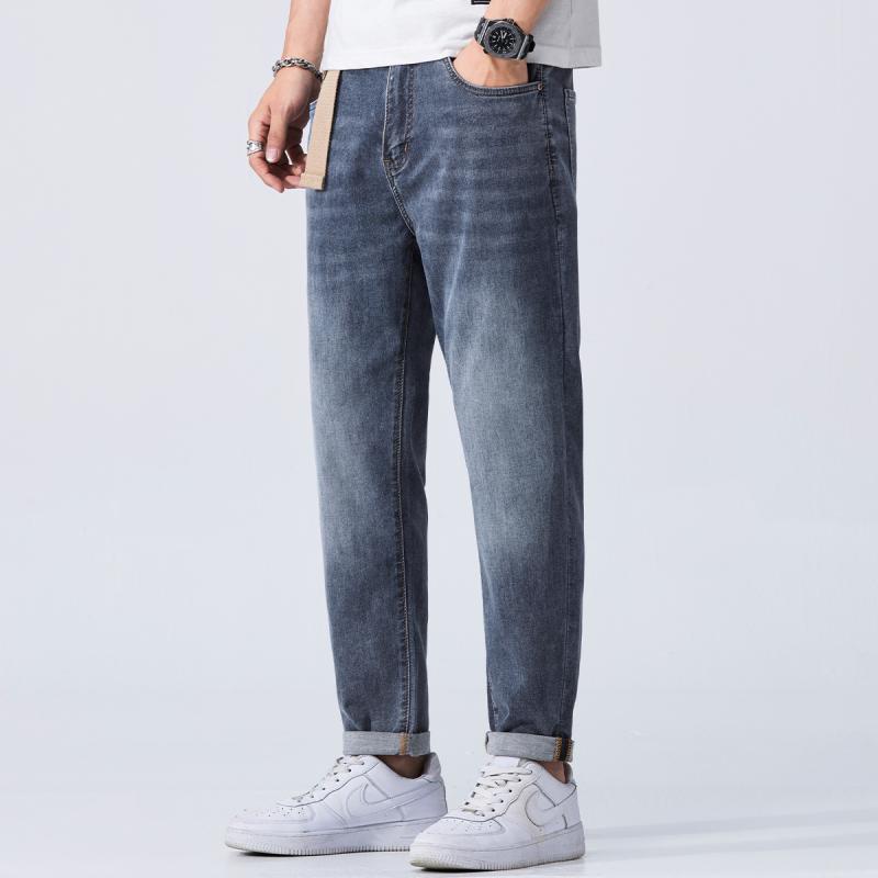 メンズ 流行り物 服 成人男性用 オシャレ 分かりやすい 成年者 かっこいい 馬鹿でかい大きさ 表どおり 成人男性服 デニム 夏 九分丈 か細い相応う ズボン下 快 伸縮性 伸ばすこと 伸ばすこと 心地好い