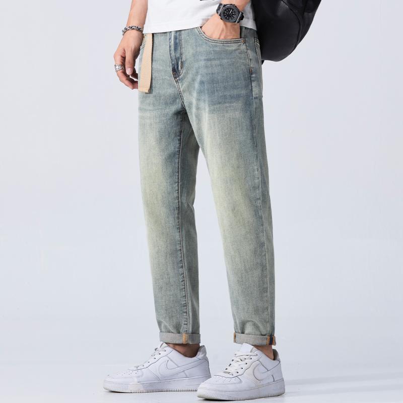 メンズ 流行り物 服 成人男性用 オシャレ 分かりやすい 成年者 かっこいい 馬鹿でかい大きさ 表どおり 成人男性服 夏 薄っぺら デニム か細い 引っ切り無い ズボン下 アメリカン 伸ばすこと 心地好い 九分丈
