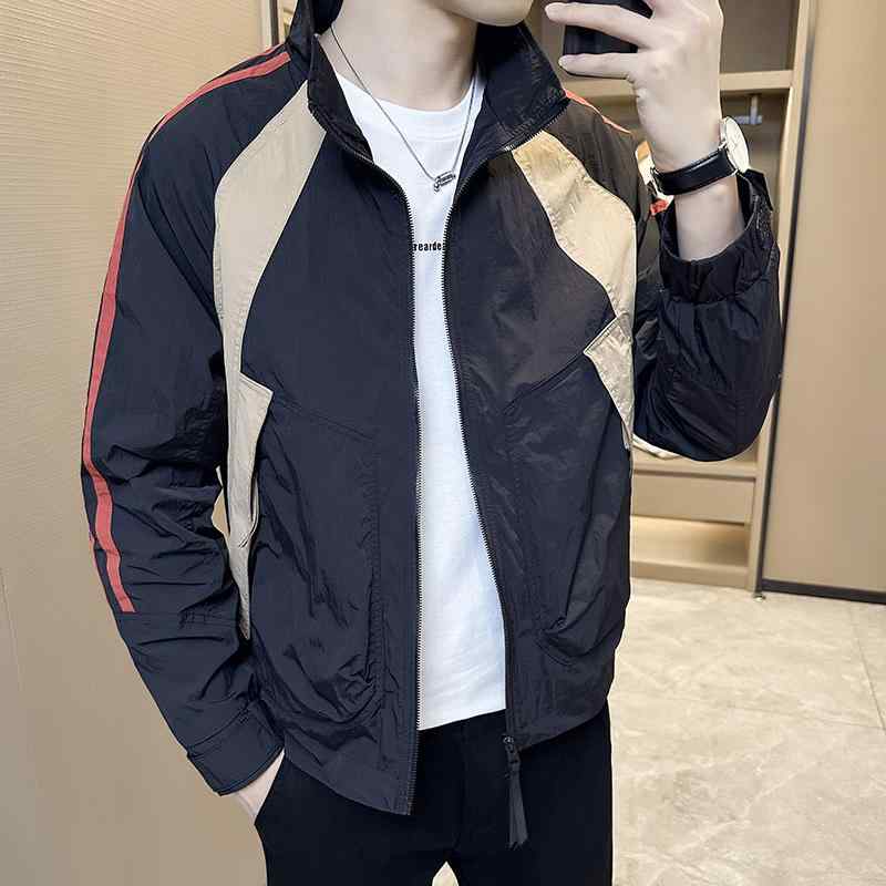 メンズ 流行り物 服 成人男性用 オシャレ 分かりやすい 成年者 かっこいい 馬鹿でかい大きさ 表どおり 成人男性服 秋 厚地の外套 色つや 立ちはだかる スタカラー 上衣 春 か細い相応う トップス