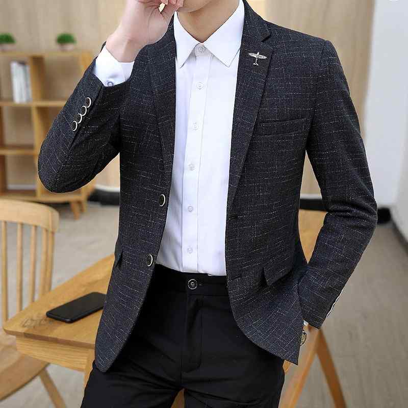 メンズ 流行り物 服 成人男性用 オシャレ 分かりやすい 成年者 かっこいい 馬鹿でかい大きさ 表どおり 成人男性服 背広 心地好い か細い 韓国表現スタイル 上衣 照合のしるし柄 シングル
