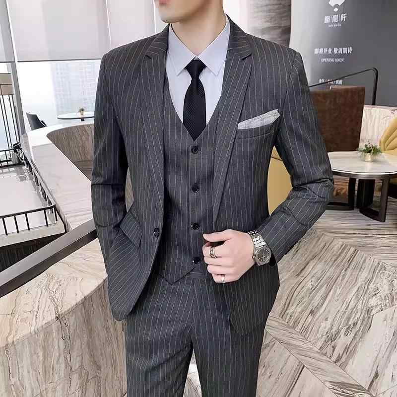 メンズ 流行り物 服 成人男性用 オシャレ 分かりやすい 成年者 かっこいい 馬鹿でかい大きさ 表どおり 成人男性服 背広 韓国表現スタイル か細い 商行為 フォーマルスーツ 花むこ 附いてくる アジアン 背広 縞模様背広 背広