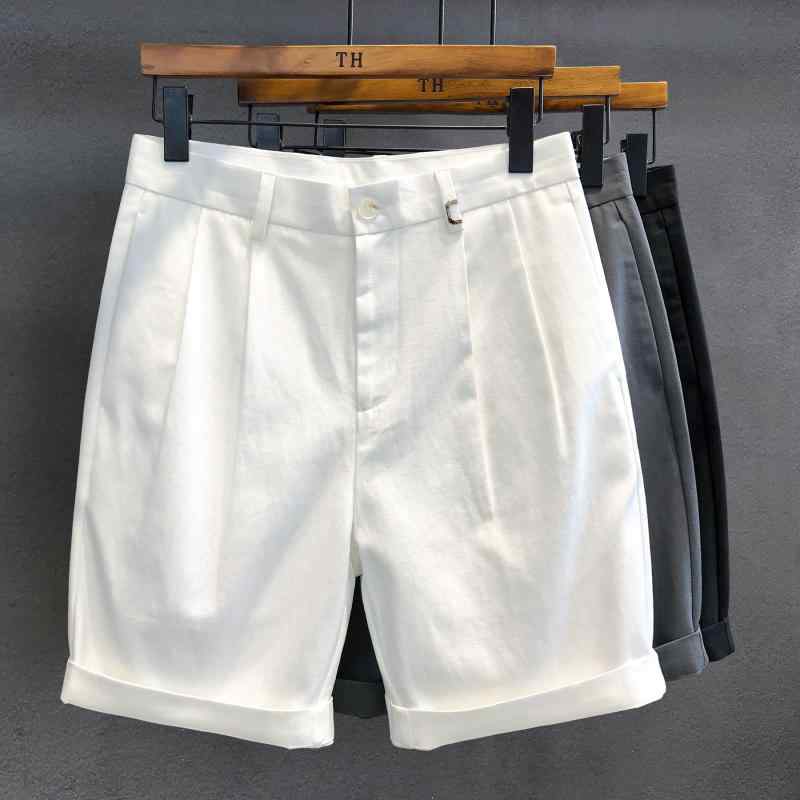 メンズ ファッション 服 男性用 オシャレ シンプル 大人 かっこいい ストリート 綿 快適 軽量 白 カジュアル パンツ 薄手 ストレート 五分丈