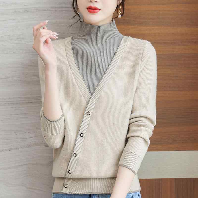 春 コーデ レディース ファッション オシャレ カワイイ シンプル きれいめ ナチュラル 上品カジュアル 婦人服 襟 ハイエンド ソフト クラシック フェイク ツーピース 快適 レイヤリング シャツ