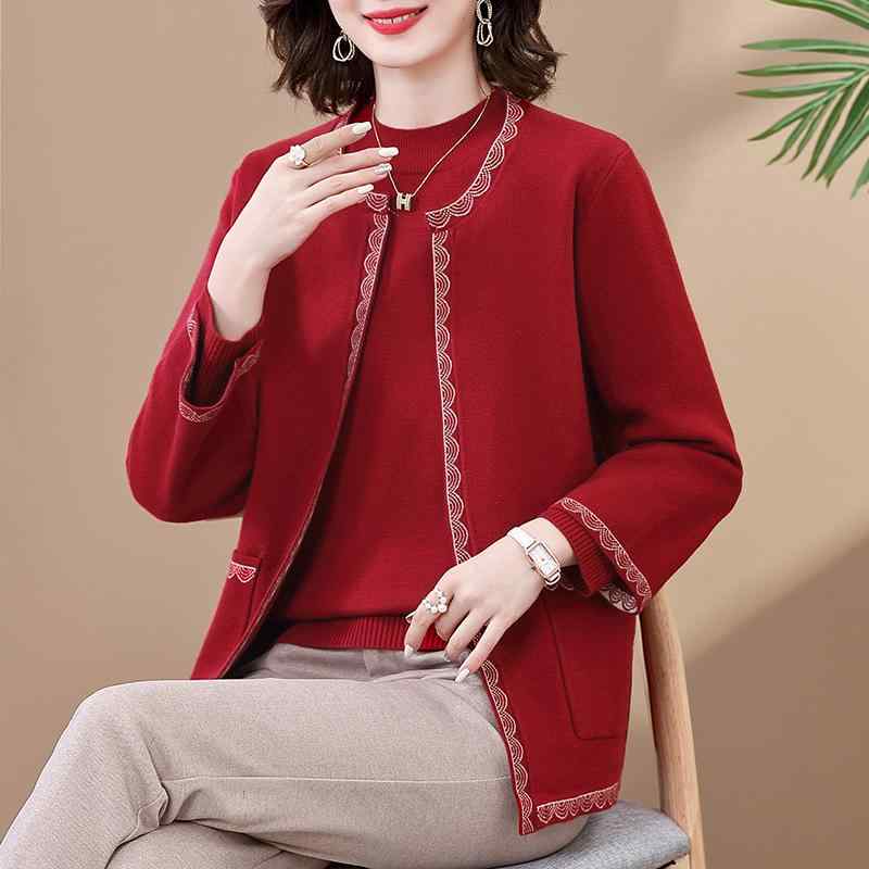 春 コーデ レディース ファッション オシャレ カワイイ シンプル きれいめ ナチュラル 上品カジュアル 婦人服 セーター ツーピース スーツ パーティー アウター レッド トップス ｜リコット