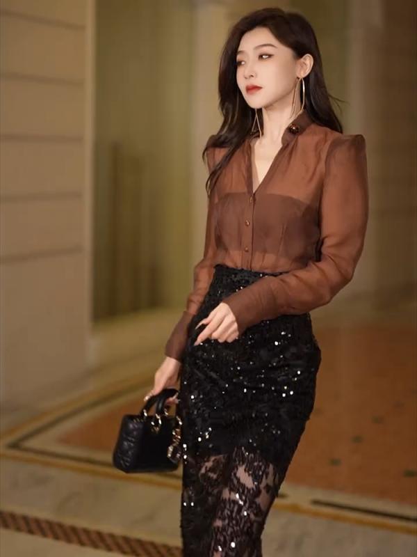 春 コーデ レディース ファッション オシャレ カワイイ シンプル きれいめ ナチュラル 上品カジュアル 婦人服 夏 ハイエンド シフォンシャツ フレンチ風 スタイル スリム 日焼け防止 服