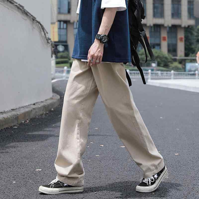 メンズ ファッション 服 オシャレ シンプル 大人 かっこいい 大きいサイズ ストリート 紳士服 カーキ 夏 ストレート カジュアル パンツ 綿 スーツ