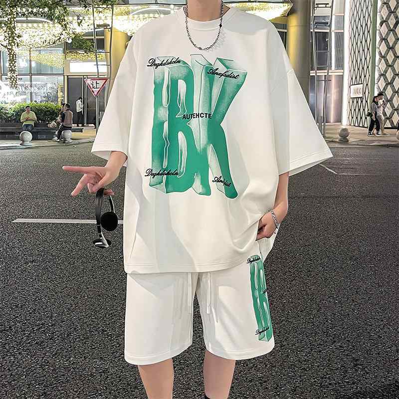 メンズ ファッション 服 オシャレ シンプル 大人 かっこいい 大きいサイズ ストリート 紳士服 夏 半袖 T シャツ スーツ カジュアル スーツ ゆったり 速乾 夏服｜リコット