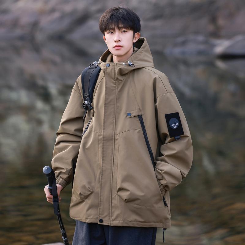 メンズ 流行り物 服 オシャレ 分かりやすい 成年者 かっこいい 気が大きい大きさ 表どおり 成人男性服 上衣 アウトドア 雨合羽 山登り アメリカン 役立つこと的 ボンネット 細工物上衣