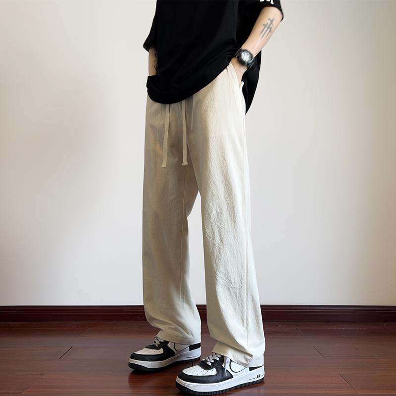 メンズ ファッション 服 オシャレ シンプル 大人 かっこいい 大きいサイズ ストリート 紳士服 冷感 コットンリネン パンツ 夏 薄手 リネン スーツ 綿 ストレート カジュアル
