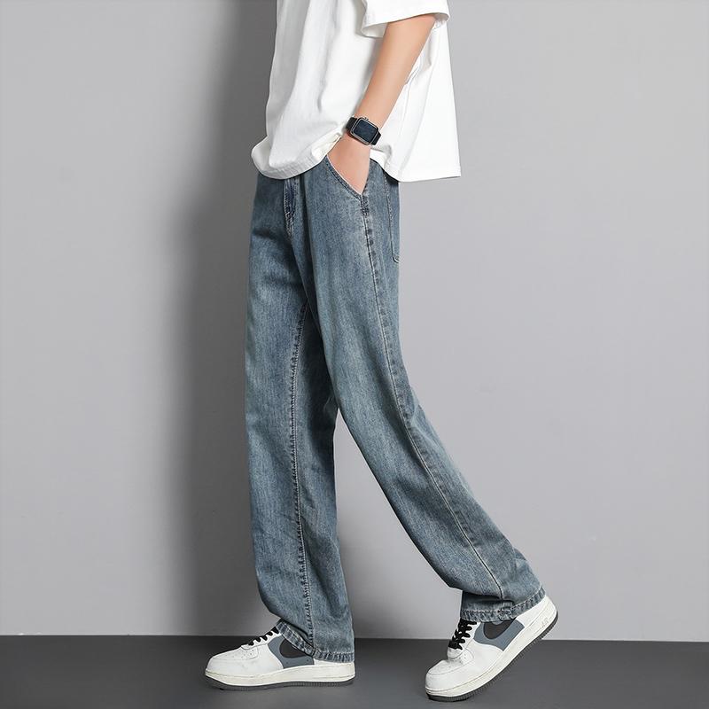 メンズ 流行り物 服 オシャレ 分かりやすい 成年者 かっこいい 馬鹿でかい大きさ 表どおり 成人男性服 デニム 夏 薄っぺら アメリカン ゆったり 広々とした レッグ 引っ切り無い 背広 心地好い ズボン下