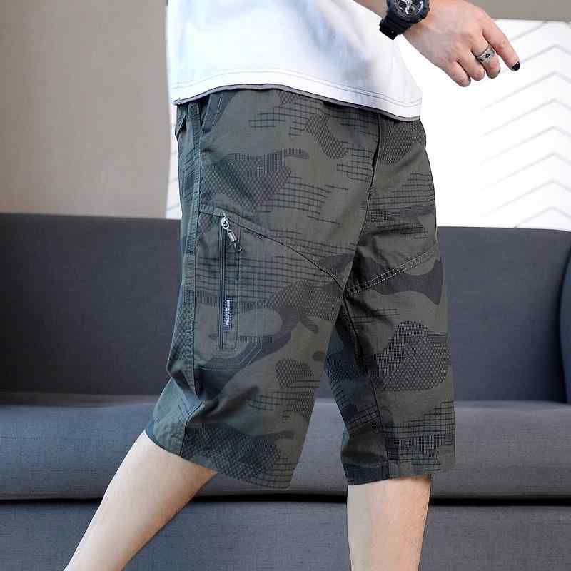 メンズ ファッション 服 オシャレ シンプル 大人 かっこいい 大きいサイズ ストリート 紳士服 夏 カジュアル パンツ ストレート ハイエンド 迷彩 ミドル丈