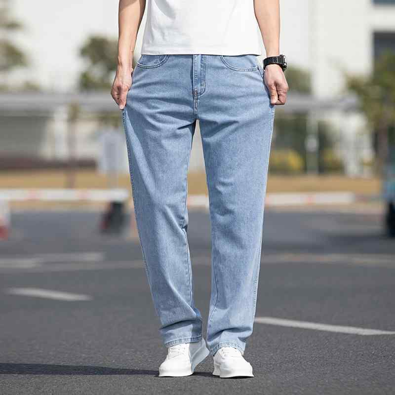 メンズ ファッション 服 オシャレ シンプル 大人 かっこいい 大きいサイズ ストリート 紳士服 ハイエンド ジーンズ 春 ストレート ストレッチ ウォッシュ カジュアル パンツ|リコット