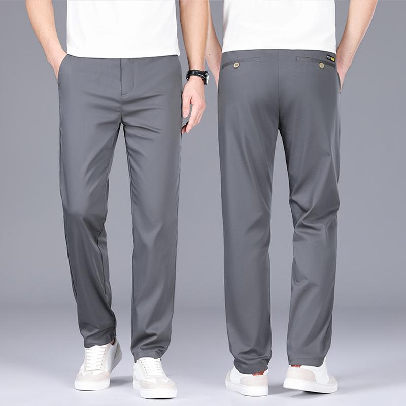 メンズ ファッション 服 オシャレ シンプル 大人 かっこいい 大きいサイズ ストリート 紳士服 ハイエンド 冷感 カジュアル パンツ 夏 薄型 スリム ストレッチ ストレート 速乾 ビジネス スーツ|リコット