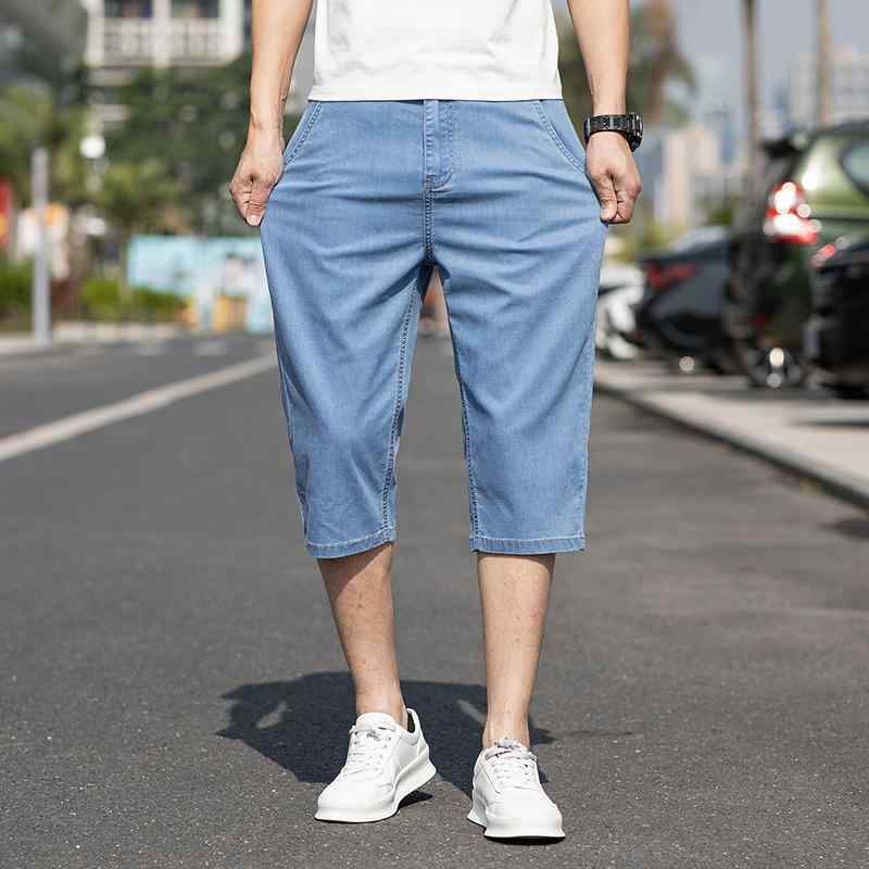 メンズ ファッション 服 オシャレ シンプル 大人 かっこいい 大きいサイズ ストリート 紳士服 ハイエンド ビジネス ジーンズ ストレート 伸縮性 ストレッチ ストレッチ 薄手 通気性 夏 七分丈 ズボン