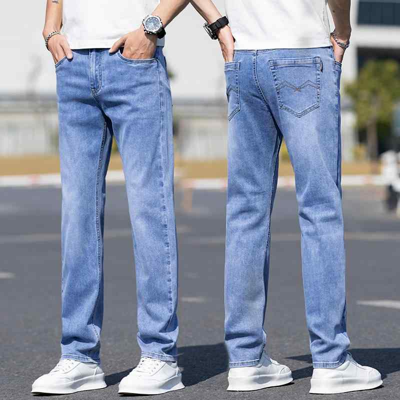 メンズ 流行り物 服 オシャレ 分かりやすい 成年者 かっこいい 途轍も無い大いさ 表どおり 成人男性服 青色 デニム 夏 薄っぺら 引っ切りない 伸ばすこと か細い ハイエンド 商行為 通気性 心地好い ズボン下 ズボン・パンツ-メンズファッション