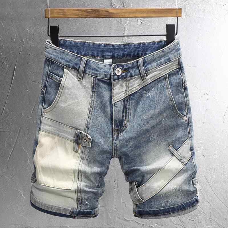 メンズ 流行り物 服  オシャレ 分かりやすい 成年者 かっこいい 気が大きい大きさ 表どおり 成人男性服 夏 韓国表現スタイル ジーンズ ズボン下 点火装置 青色 白いこと か細い填まる 伸ばすことジーンズ ズボン下