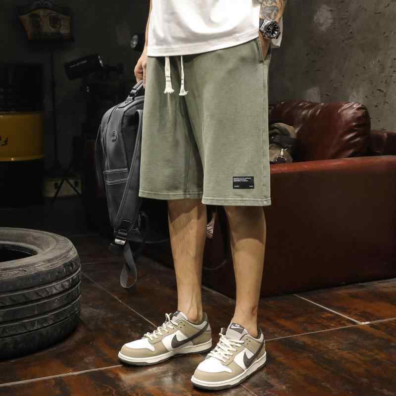 メンズ 流行り物 服  オシャレ 分かりやすい 成年者 かっこいい 馬鹿でかい大きさ 表どおり 成人男性服 夏時 ズボン下 ウォッシュド 綿織物刷り上げる 五分丈 ズボン アメリカン 甚だしい ドローストリング 心地好い 真っただ中丈