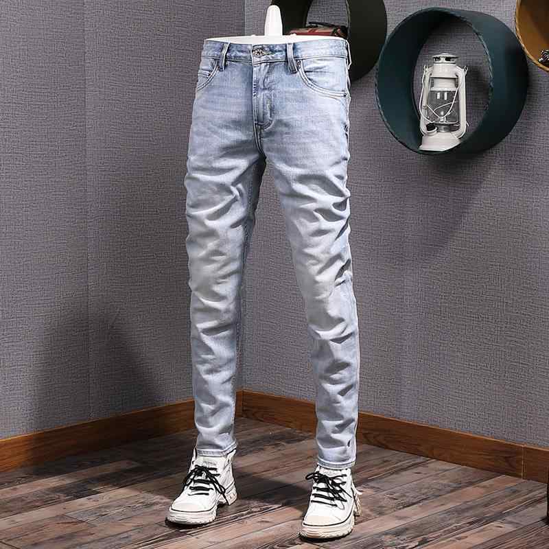 メンズ 流行り物 服  オシャレ 分かりやすい 成年者 かっこいい 馬鹿でかい大きさ 表どおり 成人男性服  ジーンズ ともし火 青み デニム 分かりやすい 内鰓突っ支い棒 白いこと か細い 引っ切り無い 心地好い 長ズボン