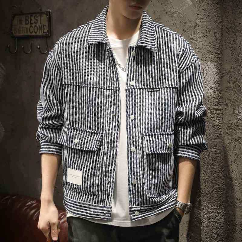 メンズ 流行り物 服  オシャレ 分かりやすい 成年者 かっこいい 気が大きい大きさ 表どおり 成人男性服  アメリカン 細工物上衣 年月 ハイエンド レトロ 縞模様 プルオーバー 心地よい プルオーバー