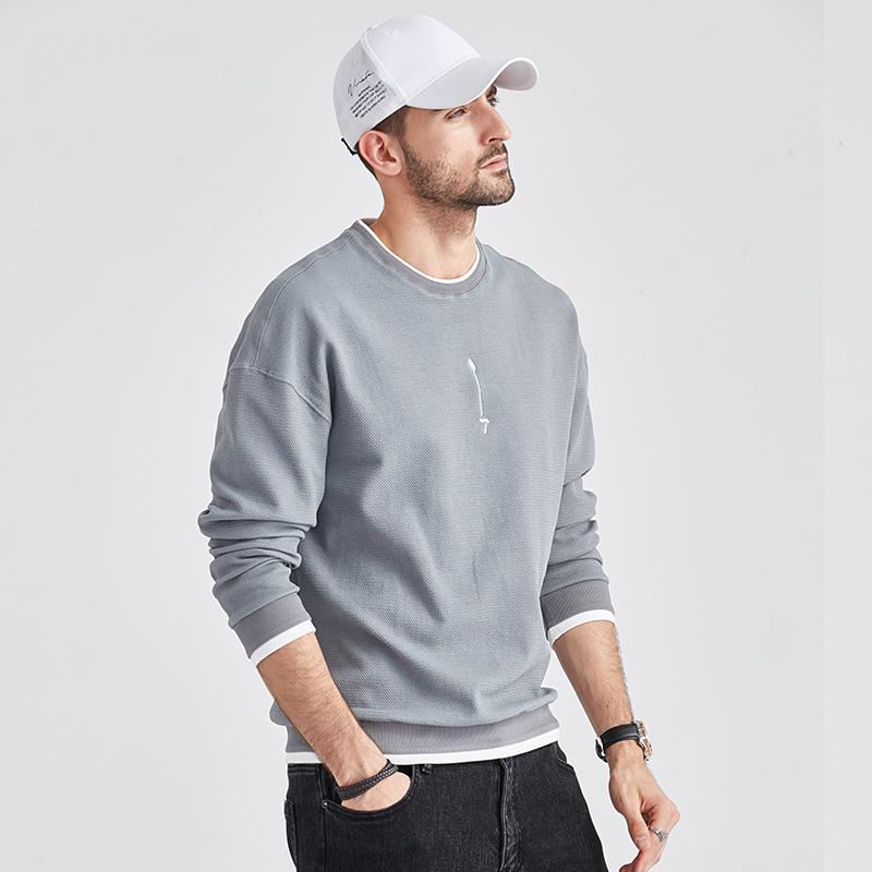 メンズ 流行り物 服  オシャレ 分かりやすい 成年者 かっこいい 気が大きい大きさ 表どおり 成人男性服 350 瓦 甚だしい ジャカード ティーシャツ ボンネット トレーナー ラウンドのど首